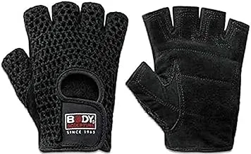 Body Sculpture Leather Weight Lifting Gloves, Medium