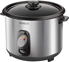 SENCOR - Rice Cooker, Special pot for cooking rice It works on steam cooking, Volume 2.8 l (for cooking 2300 g of rice), rice and water measuring cup, SRM 2800SS, 2 years replacement Warranty