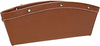 PU Leather Car Pocket Organizer Seat Console Gap Filler Side,1Pack Brown