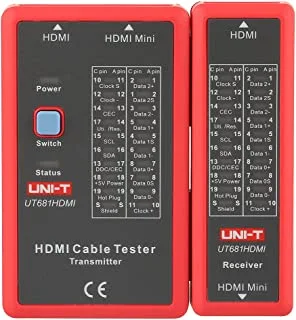 Uni-T Ut681 Cable Tester Hdmi / Mini-Hdmi Data Cable Tester 20-Led Status Indictor مع وظيفة الإغلاق التلقائي.