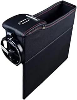 Car Seat Storage Box 1 Piece For Right Side Grain Organizer Gap Slit filler Holder For Wallet Phone Coins Cigarette Slit Pocket accessories,Black color