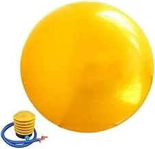 كرة رياضية مضادة للانفجار مع مضخة يدوية كبيرة من ليدر سبورت GMN09 ، قطر 65 سم ، أصفر