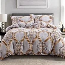 DONETELLA Printed 2 Pcs Duvet Cover Set Single Size Bedding for Single Bed, Reversible Comforter Cover Without Filler, Hidden Zipper Closure and Corner Ties, Multicolor (طقم غطاء لحاف)
