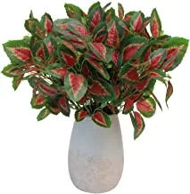 YATAI Pack of 3 Sweetheart Leaves Caladium Bunches Fake Artificial Plants Leaf Branches Wholesale Plastic Plants for Home Indoor Table Vase Centerpiece Ornaments Decor (3)