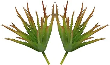 YATAI الاصطناعي الألوة فيرا نبات عصاري بالجملة نبات بلاستيكي مزيف للمنزل داخلي مائدة زهرية ديكور محور (أخضر-أصفر ، 2)