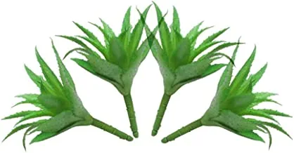 YATAI Artificial Fake Succulent Aloe Vera Stem Plant Wholesale Fake Plastic Plant for Home Indoor Table Vase Centerpiece Decor (White-Green, 4)