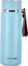 RoyalFord SS Vacuum Sports Bottle, 450ml Water Bottle, RF10984 Double Wall Vacuum Insulation Keep Drinks Hot Or Cold For Hours Silicon Handle Leak Proof Lid, Multicolor