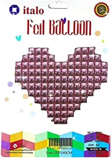 Italo Heart Shape Foil Balloon, Pink