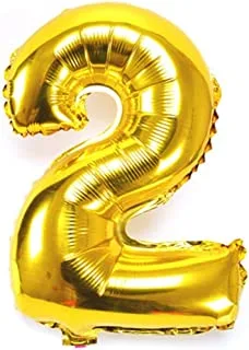 Italo Number 2 Foil Balloon, 32-Inch Size, Gold
