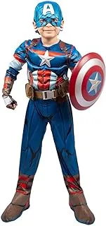 Party Centre Marvel Avengers Captain America Deluxe Costume, 5-6 years