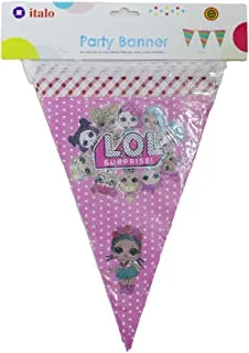 Italo Kids Birthday Party Banner for Decoration, Pink
