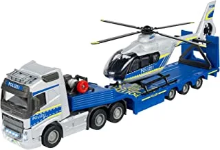 Majorette Volvo Truck + Airbus Police Helicopter (35 cm) with Light and Sound, for Ages 3 Years Old