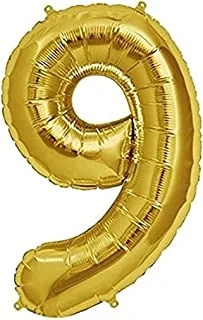 Italo Number 9 Foil Balloon, 32-Inch Size, Gold