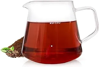 MIBRU V60 Coffee Server | Heat Resistant Glass Pot | Pour Over Coffee Tea Server | Kettle Coffee Maker Teapot | Hand Drip Pour Over Coffee Maker سيرفر تقطير زجاجي (V60 Coffee Server, 600 ML)