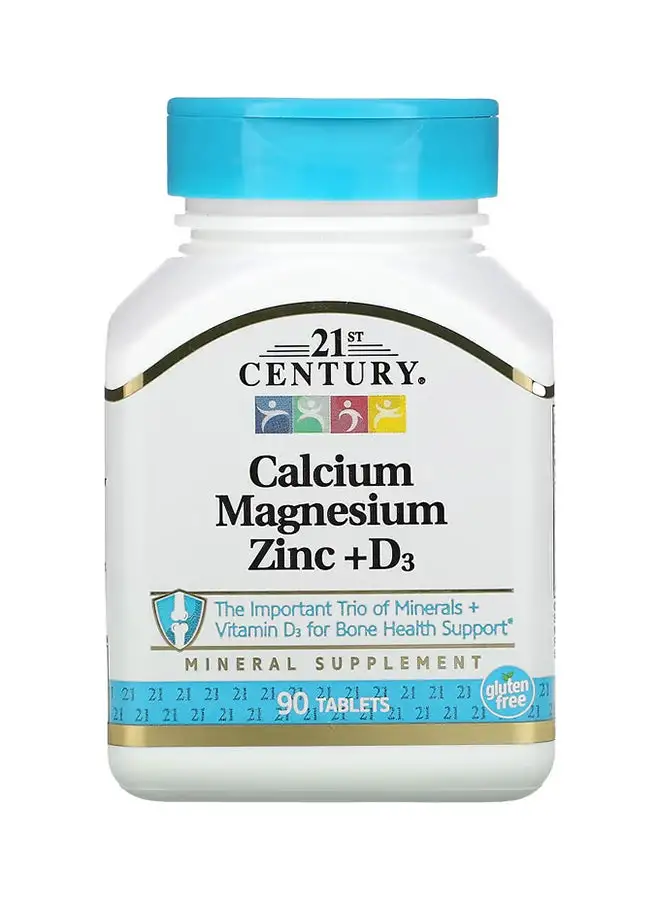 21st CENTURY Calcium Magnesium Zinc Plus Vitamin D 90 Tablets