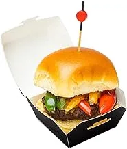 Mini Slider, Slider Burger, Mini Burger Box, Disposable Mini To Go Box - Black - 2.5 Inch - 100ct Box - Restaurantware