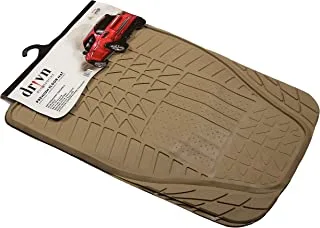 Drivn Universal Car Foot Mat for Datsun Go - Beige (Set of 5)