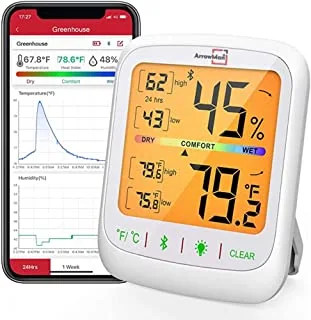 ArrowMan TP359 Bluetooth Hygrometer Thermometer, White
