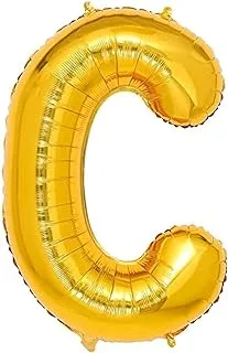 Italo C Alphabet Number Foil Mylar Party Decoration Balloons, 32 Inch Size, Gold