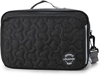Little Story Baby Diaper Changing Clutch Kit - Quilted Black, Black, Utility