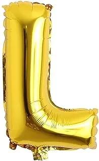 Italo l alphabet number foil mylar party decoration balloons, 32 inch size, gold