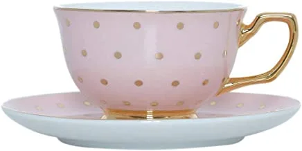 Cristina Re Polka Gold Blush Signature Teacup, 220 ml Capacity