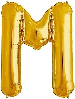 Italo M Alphabet Number Foil Mylar Party Decoration Balloons, 32 Inch Size, Gold