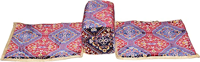 BikiTraditional Arabian Camping & Picnic Mats with Armrest For Two People | Multicolor | Size- (160 X 60 X 23) CM