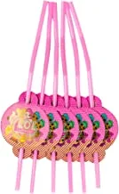 Italo Fancy Party Straw for Birthday Party 6-Pieces Set, Pink