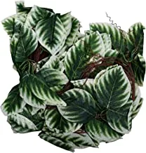 YATAI Artificial Ivy Leaf Hanging Plants Vine Garland Fake Foliage Flowers Home Kitchen Garden Office for Wedding, Table, Cabinet Decoration, Wall Décor-White (1)