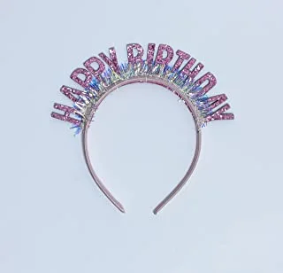 Italo Princess Glittering Hairband Tiara for Birthday Girl, Rose Gold