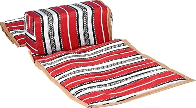 Biki Traditional Arabian Camping & Picnic Mats with Armrest For Two People | Multicolor | Size- (145 X 45 X 25) CM