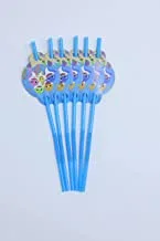 Italo Fancy Party Straw for Birthday Party 6-Pieces Set, Blue