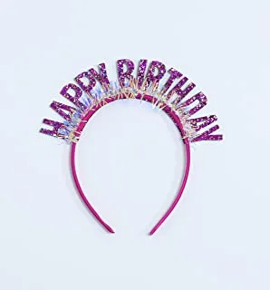 Italo Princess Glittering Hairband Tiara for Birthday Girl, Pink