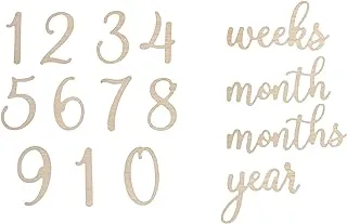 Pearhead Wooden Milestone Numbers & Words, Baby Announcement Cards, Milestone Marker Keepsakes, Pregnancy Milestone Markers, Wooden Photo Props for Pregnancy and Baby