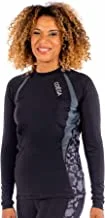 COEGA Ladies Rashguard Short Sleeves with diagonal-Black Glitter Cheetah