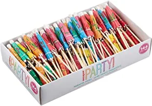 Unique party accessory Paper Parasol Drink Picks Box | Assorted Colors | 144 Pcs, 4