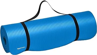 AmazonBasics Extra Thick Exercise Yoga Gym Floor Mat with Carrying Strap