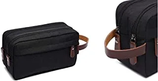 SHOWAY Travel Toiletry Organizer Bag for Men's| Shaving Dopp Kit Organizer Bathroom Bag| Water Resistant, Zipper, Carry handle &Hanging Organizer Bag| Double compartments