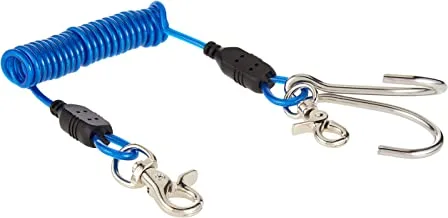 Scuba Choice Diving Stainless Steel Reef Double Hook with Spiral Coil Lanyard