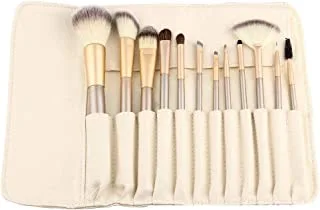 COOLBABY 12-Piece Professional Makeup Brush Set With Pouch .Beige