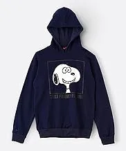 Snoopy Hooded Sweatshirt for Senior Boys - Black, 8-9 Year