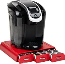 Mind Reader 36 Capacity K-Cup, Dolce Gusto, CBTL, Verismo, Single Serve Coffee Pod Holder Drawer, Red