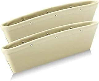 Leather Car Seat Gap Filler, Car Seat Side Console Slit Caddy Catcher Storage Box Pad Pocket Premium Quality PU Leather (1.6