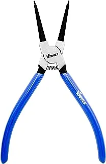 VTOOLS 7 Inch Carbon Steel Internal Circlip Plier With Straight Tips, Heavy Duty Retaining Ring Pliers, Black With Blue PVC Dipped Handle, VT2155