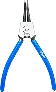 VTOOLS 7 Inch Carbon Steel External Circlip Plier With Straight Tips, Heavy Duty Retaining Ring Pliers, Black With Blue PVC Dipped Handle, VT2153