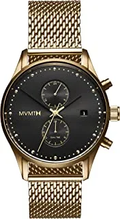 ساعة ام في ام تي فوييجر للرجال مينا اسود ايونيك مطلية بالذهب ستيل - D-MV01-G2.0