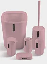 J&s home polypropylene bathroom accessories set (pink, 6 pieces), ar-438-3