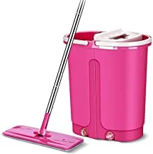 New Self-Wash and Squeeze Flat Mop With Bucket,Pink