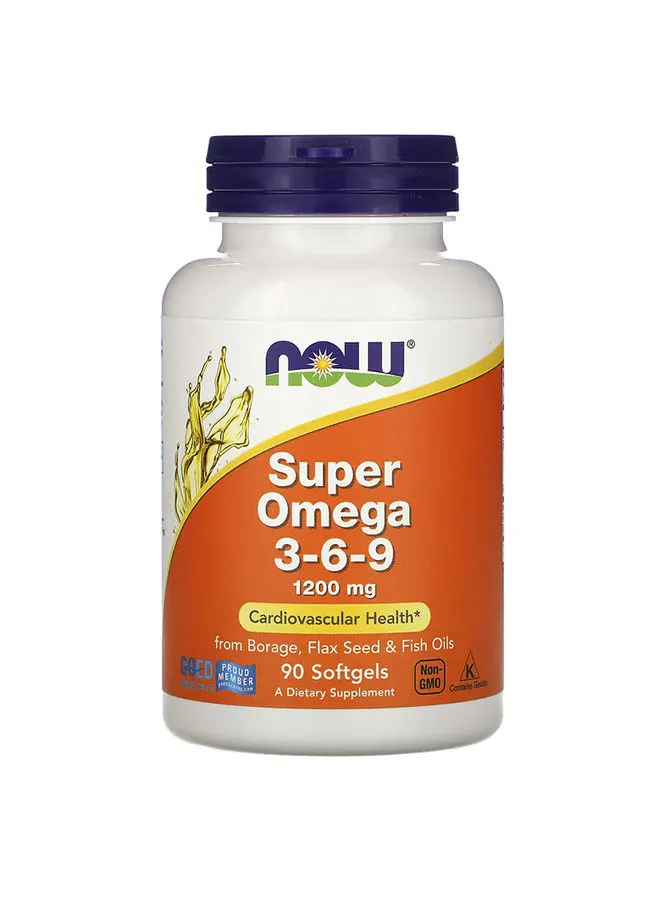 Now Foods Super Omega 3-6-9 1200 مجم 90 كبسولة هلامية